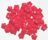 50 4x10mm Opaque Red Cupped Flower Beads